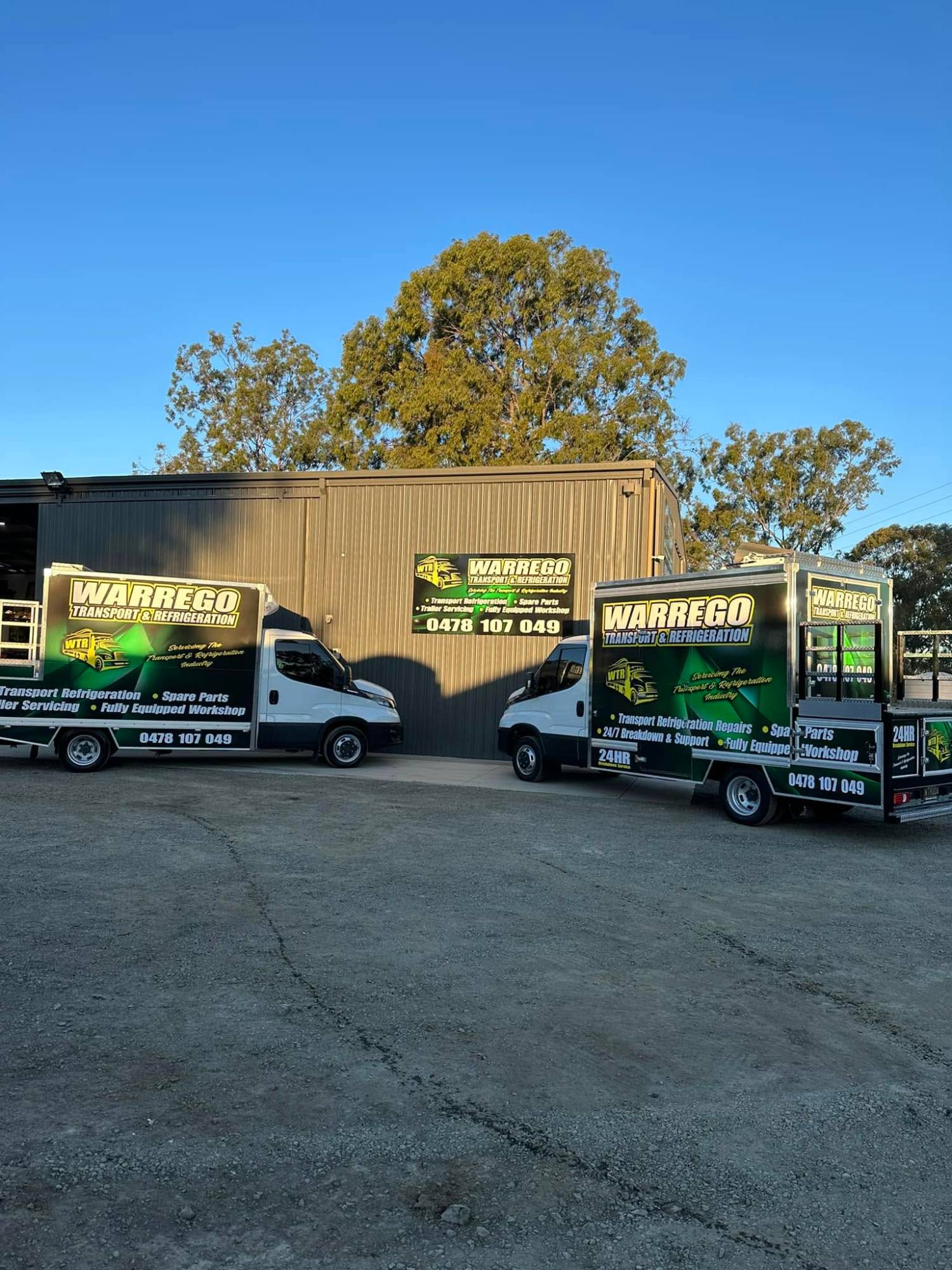 24/7 breakdown service vans at the Hatton Vale workshop